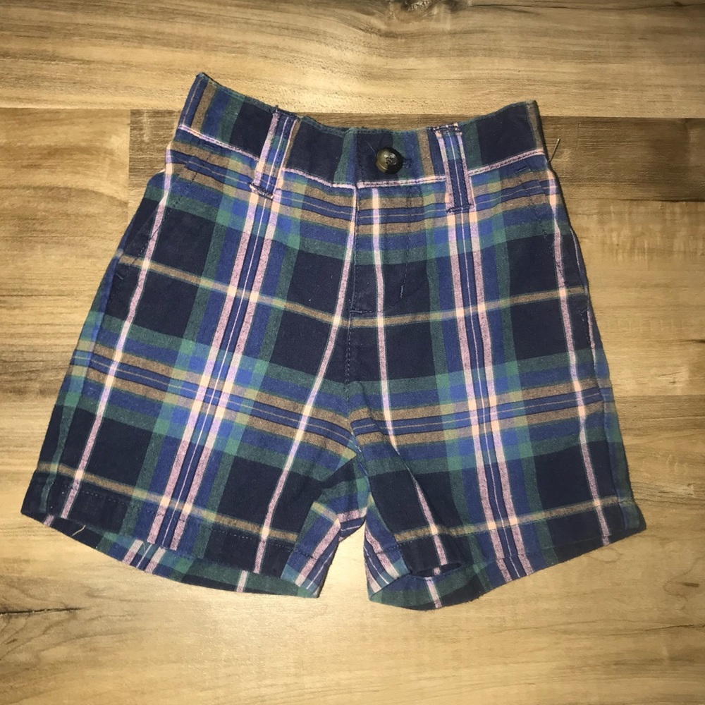 Janie & Jack Plaid Prep Shorts | Preppy | Green Pink Navy Blue | Baby Boy